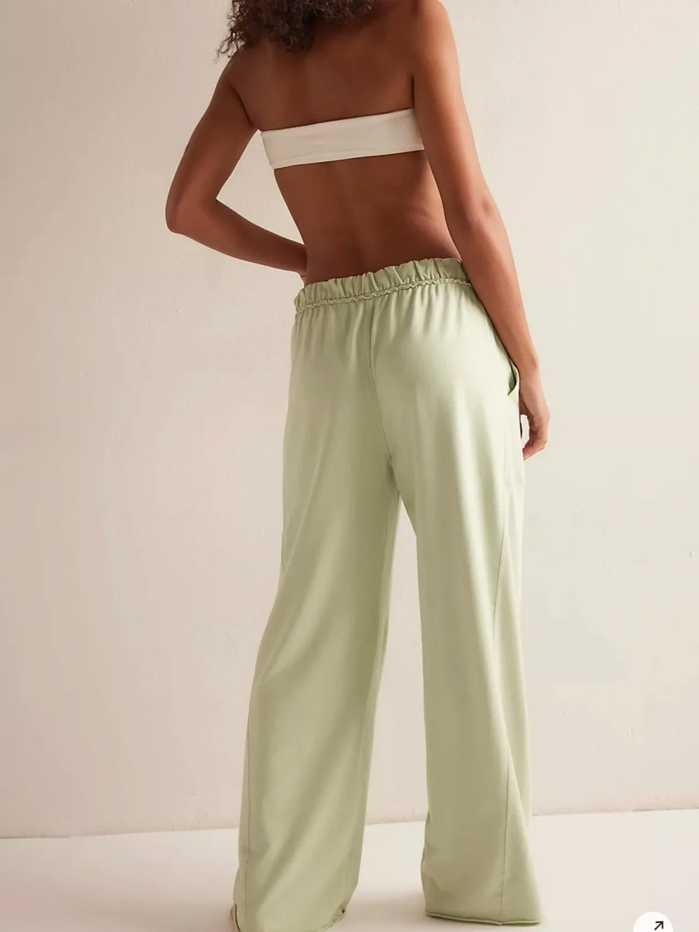 Free People Sage Green Wide-Leg Lounge Pants